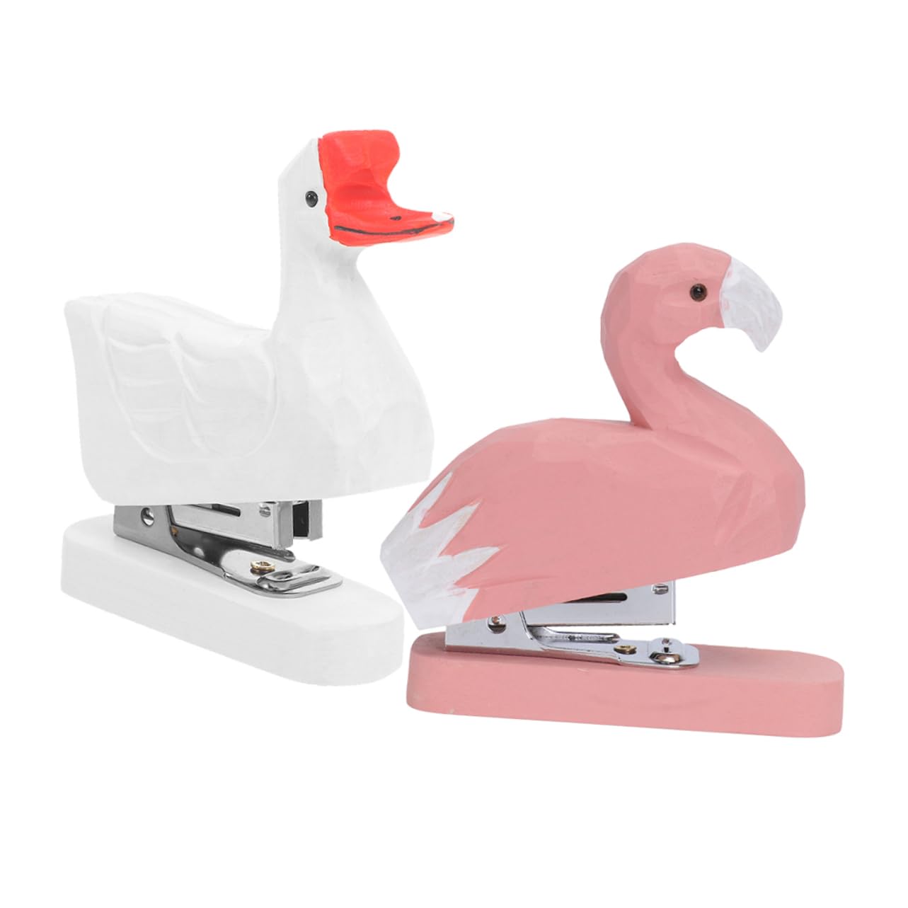 Mini Cucitrice da Scrivania in Legno a Forma di Animale 2 Pezzi