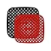 Heißluftfritteuse Zubehör Perforiertes Silikon Mats Antihaft Innenfutter Matte BPA Frei Silikon Liner 2 Stück Wiederverwendbar für Air Fryer, Dampfkorb, Mikrowellen, Backen,Kochen Blatt (Quadrat)