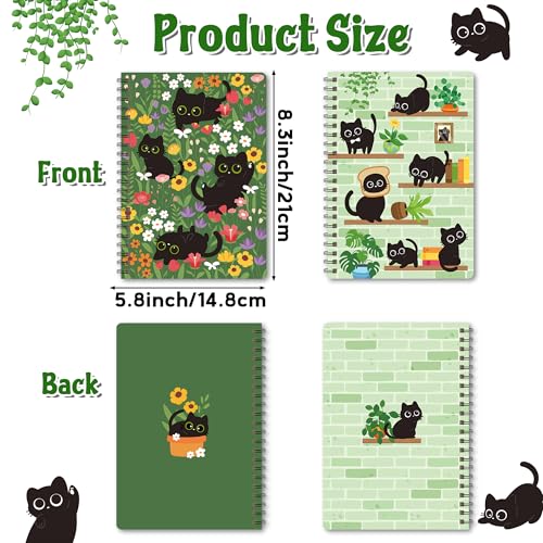 Carnet de notes pour étudiants et enseignants motif chat noir - 2