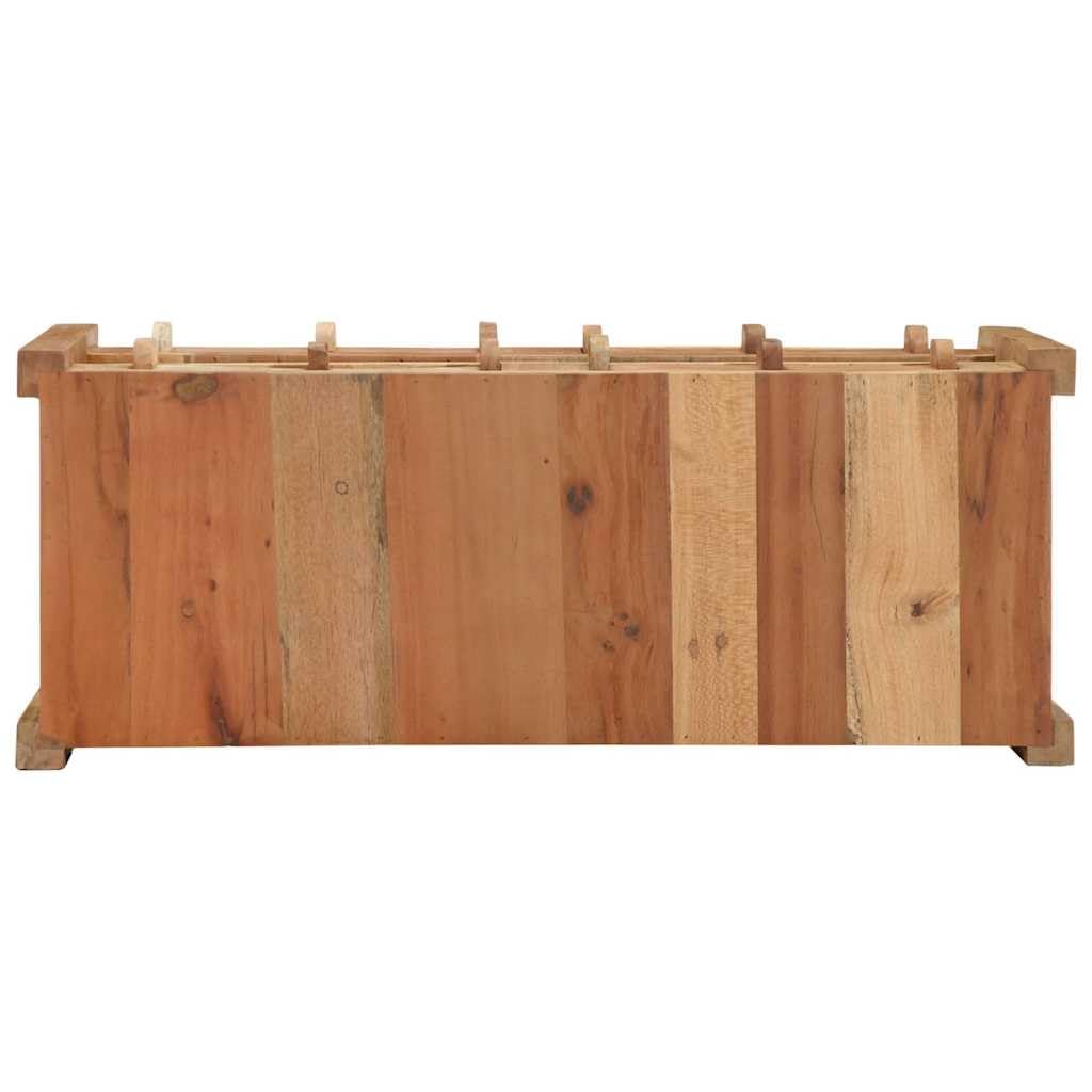 TV-Schränk Braun aus massivem upgecyceltem Holz, 83 x 33 x 46 cm, mit 4 Schubladen, TV Board Fernsehschrank Rack für Wohnzimmer Heimkino, Stauraum