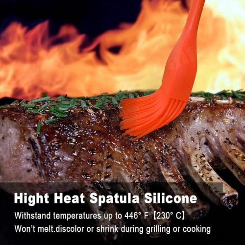 Image of Walfos 600℉ Heat Resistasnt Pastry Brushes, BPA Free Silicone Basting Brush for Cooking, Spread Oil Butter Sauce for Baking Kitchen BBQ Grill, Dishwasher Safe, 2 Size (Large and Samll)