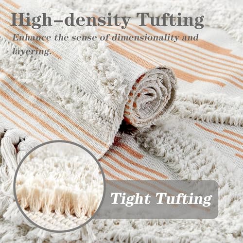 Image of Hand Woven 100% Natural Cotton Export Quality Designer Rug,Carpet, Bed Side Runner for Bedroom,Living Room, Size-2x5 feet or 60 cms x 152 cms (Rust Zigzag)
