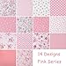 Nodsaw Layer Cake Fabric for Quilting 10 inch, Precut Fabrics Square 10x10 inch for Quilting, Print Pink Cotton Quilt Fabric Squares Bundles for Sewing DIY Patchwork Craft(42Pcs)