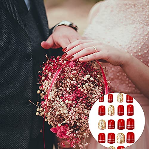 Miniatura 6 de 192 piezas de 8 cajas de uñas postizas cortas a presión, uñas postizas cuadradas para niñas, uñas artificiales brillantes coloridas de cobertura