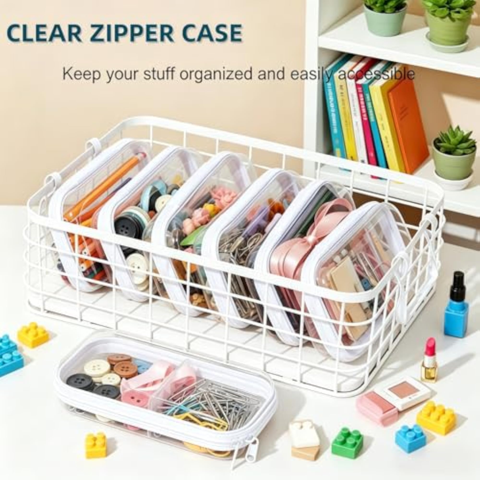 Clear Hard Plastic Zipper Case, Travel Organizer