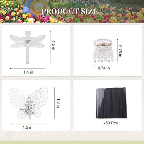 50Pcs Orchid Clips Plastic Dragonfly Butterfly Plant Clips,Portable Garden Plant Support Clips For Supporting Stems Orchid Vines Stalks Climbing Plants Grow Uprigh #TOP1