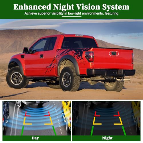 Image of Tailgate Handle Backup Camera Compatible with Ford F-150 2004-2014, Tailgate Rear View Camera with 170 Viewing Angle Compatible with Ford F250 F350 F450 F550 2008-2016