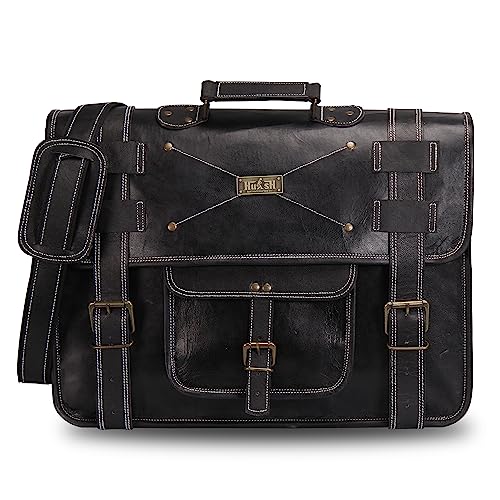 Spacious Leather Laptop Briefcase for Men - Everyday Handmade Messenger Bag for 17 Inch Laptops2