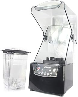 Smoothie Blender, 1.8L Commercial Soundproof Hood Blender 110V 2200W Smoothie Machine, Juice Maker Vegetables Mixer with Shield Quiet Sound Enclosure for Home, Office, Restaurant, Ice Crush, Shakes
