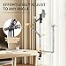 AIHOME Phone Holder for Desk and Bed with Wireless Remote, Flexible Long Arm Phone Mount for Desk, Aluminum 3-Sections Overhead Phone Mount for All 4-6.5” Cellphones (Silver)