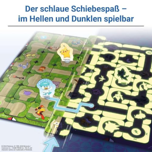 Image of Ravensburger Pokemon Labyrinth Glow in the Dark - Sliding Fun with Your Favorite Pokemon - Playable in Light and Dark for 2-4 Players Ages 7 and Up
