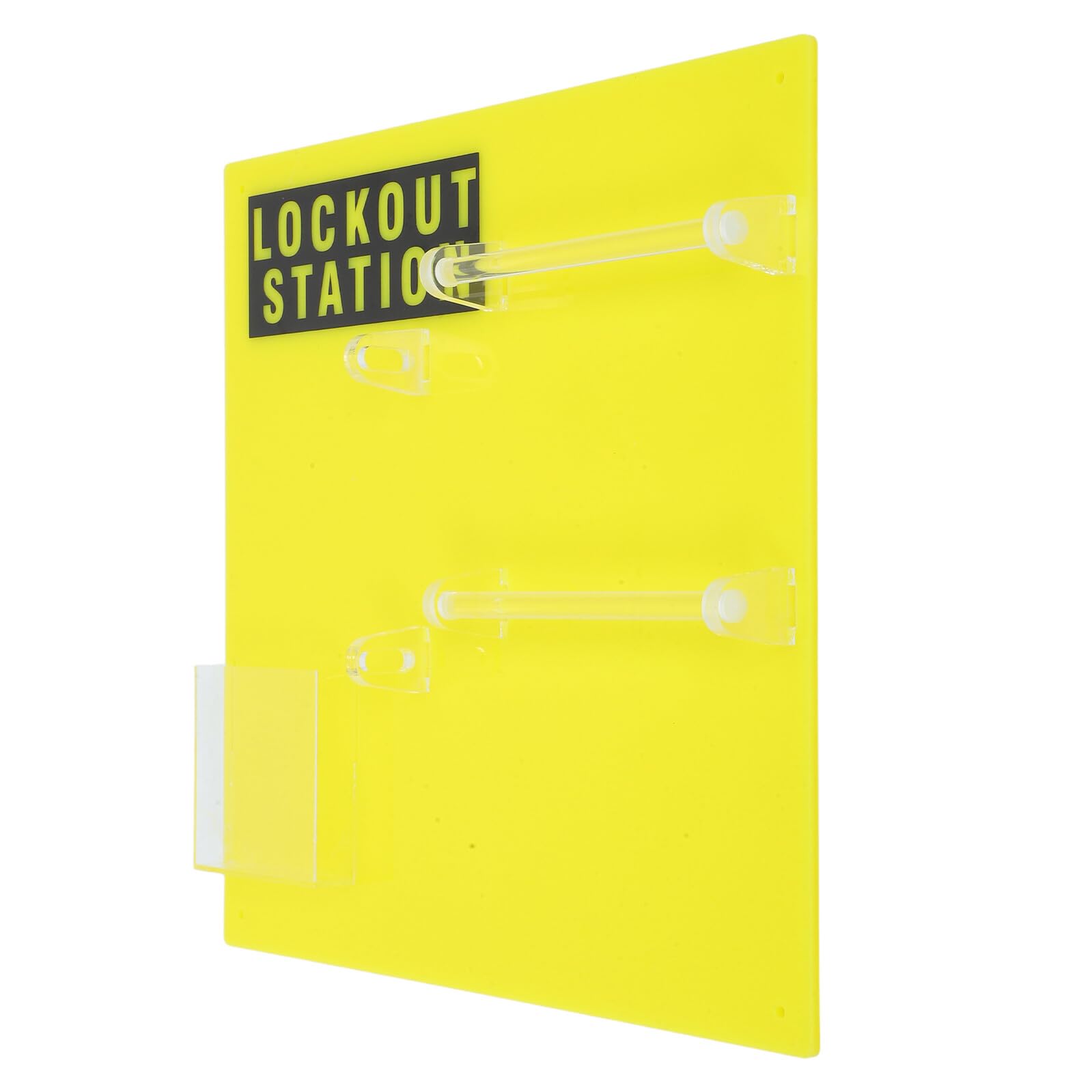 Estación de Bloqueo de Pared para Kit de Seguridad Industrial | Plástico Amarillo, Construcción Firme y Acabado Moderno, Organización Doméstica Tablero de Almacenamiento