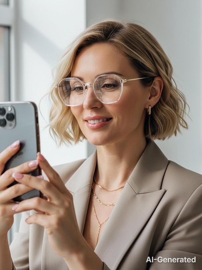 Image of VISOONE Lightweight Progressive Multifocal Anti-Fog Reading Glasses TR90 with Blue Light Blocking Stylish Women Men RANE