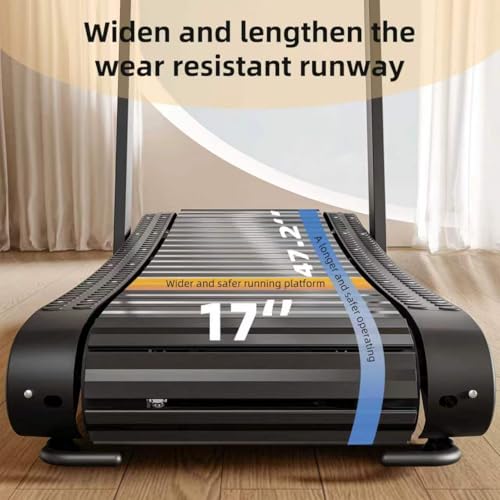 Image of Curved Treadmill with Non-Electric Motorized, 2 in 1 Foldable Design Adaptive Variable Speed with LED Display, Motorless Self Propelled Treadmill for Home Office, No Assembly Required 350LBS