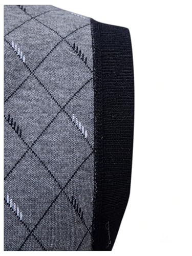 GORGLITTER Men's Argyle Sweater Vest Sleeveless V Neck Knit Vest Top Business Tank Top Office Knitted Sweater3