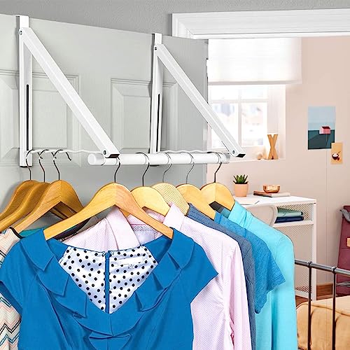 HOLDN’ STORAGE Over The Door Drying Rack Foldable, Over The Door Rack for Hanging Towels Coats & Clothes - Image 2