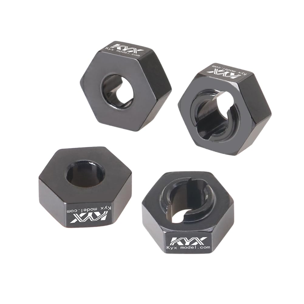 KYX Racing Aluminum Front Rear Wheel Hex Mount Adapter Upgrades Parts Accessories for 1/24 RC Crawler Car LOSI Micro-B Buggy