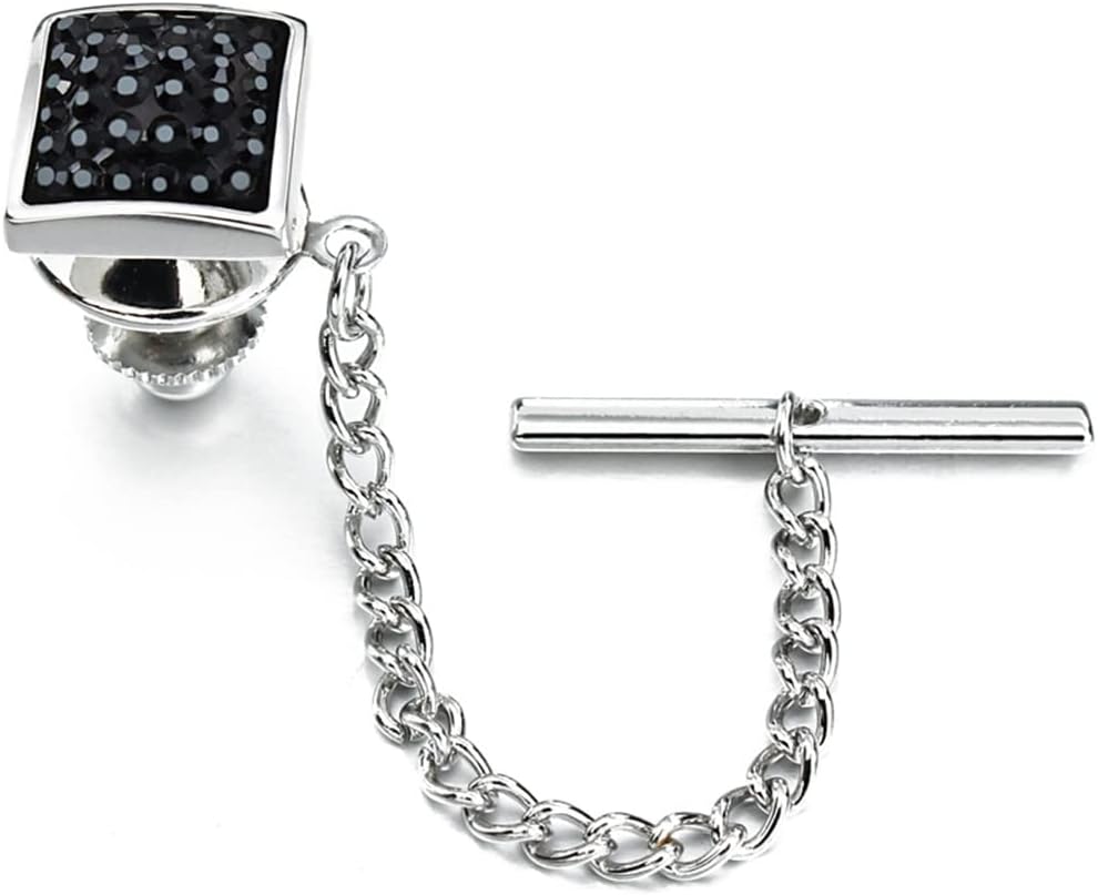 Men's Jewelry Gift Tie Fixing Pin Buckle Metal Tie Stud Pin Tie Clip Chain Gold Decorative Accessories (A One Size)
