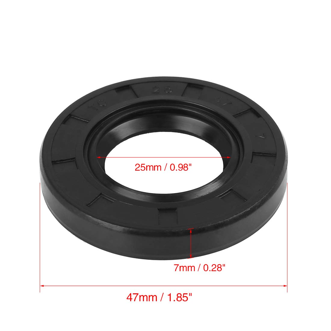 X AUTOHAUX 25mm X 47mm X 7mm Rubber Double Lip TC Oil Shaft Seal for Car Automobile