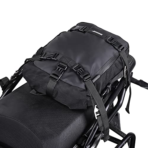 Rhinowalk Bolsa para selim de motor, bolsa para motocicleta, impermeável, multifuncional, bolsa de assento para porta-malas (preta, 10L)