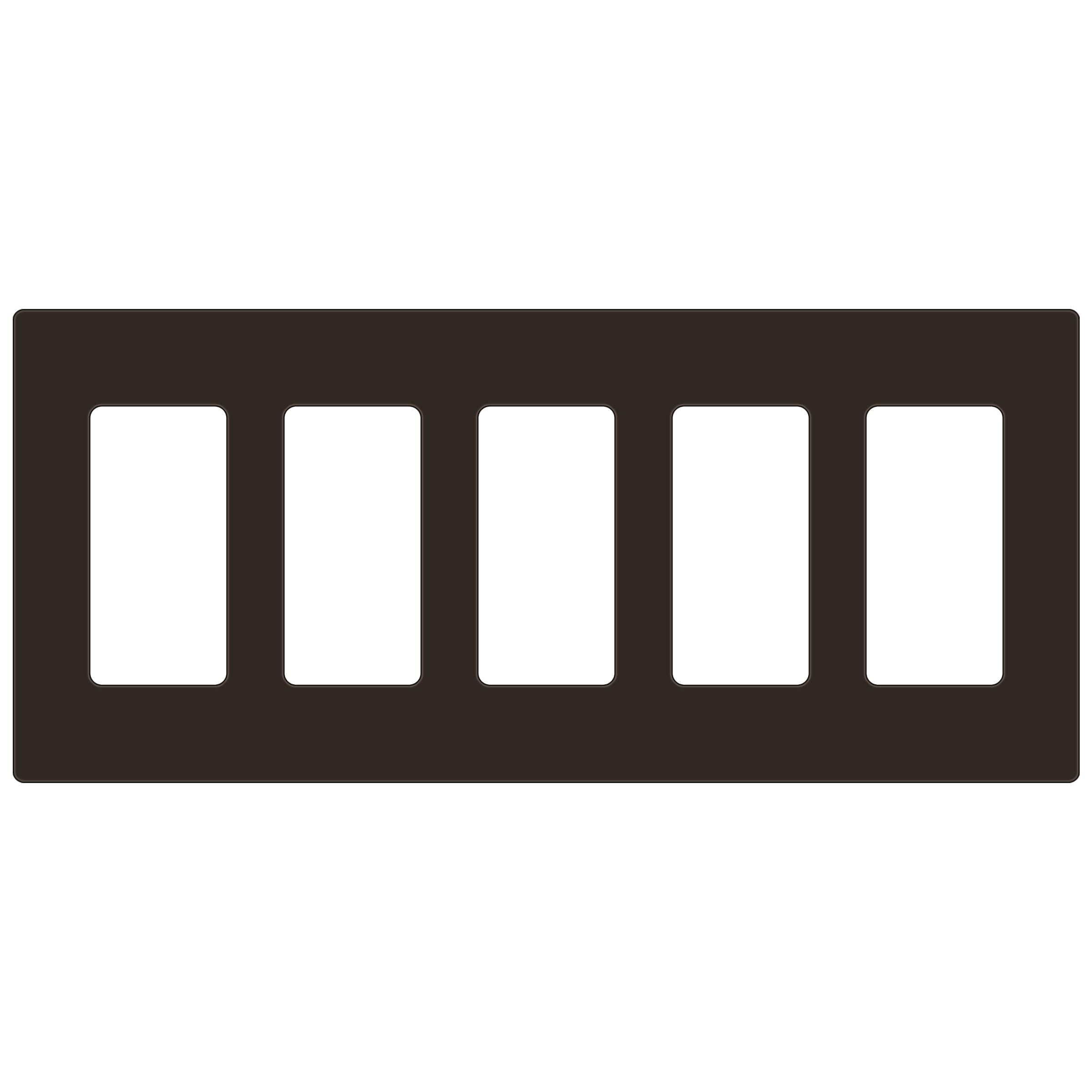 ENERLITES Screwless Decorator Switch Cover, Five Gang Outlet Wall Plate, Standard Size 5-Gang 4.68" x 10.14", Unbreakable Polycarbonate Thermoplastic,