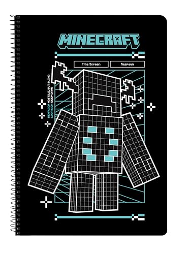 MINECRAFT SCREEN - Cuaderno 80 Hojas, Tapas Duras, Ideal para Niños de Diferentes Edades, Cómodo y Versátil, Calidad y Resistencia, 21.5x31 cm