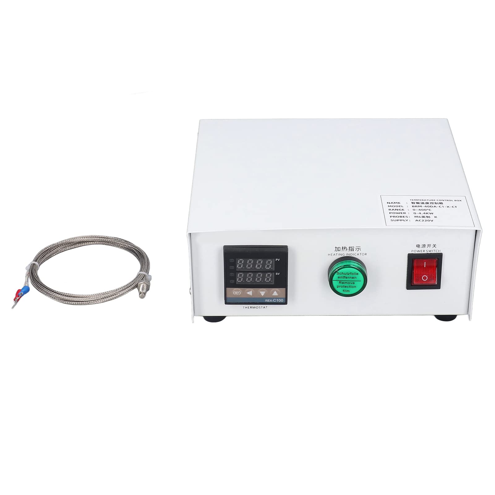 Controlador de Temperatura PID, Controlador de Temperatura Inteligente Electrónico AC220V 0~400 ℃ de Alta Precisión para Incubadora de Horno Doméstico (#3)