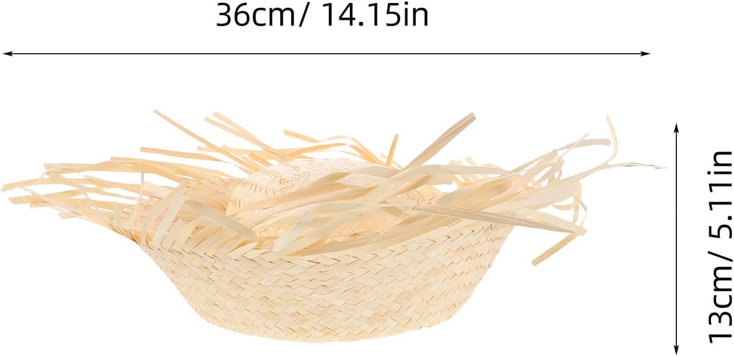 4pcs Men Women Tropical Straw Beachcomber Cap for Summer Parties