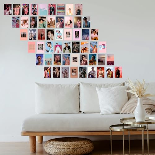 Image of SAW Harry Styles Posters Wall Collage Kit - Pack of 54 (4x6 Inches)| Aesthetic Vintage Music Artwork, Wall Decoration | Hollywood Singer Wall Decor Posters For Living Room, Bedroom, Home and Office