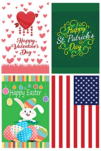 Seasonal Garden Flags 12 Pack - Classic Elegance - 12 Pack Set of 12x18 inch Small Holiday Yard Flags - Double Sided Design for All Seasons and Holidays - Premium Quality Durable Material