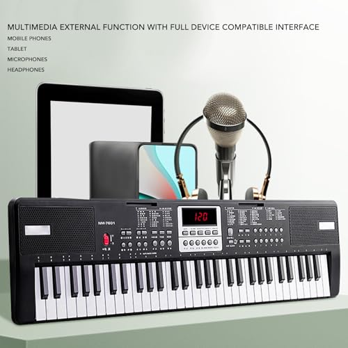 Clavier électrique Professionnel à 61 Touches, Piano Numérique en Plastique Portable avec Microphone, Câble Audio, Pupitre, Piano électrique pour Débutant - Les Beatles, Paul McCartney, John Lennon, RIngo Starr, George Harrison Clavier électrique Professionnel à 61 Touches, Piano Numérique en Plastique Portable avec Microphone, Câble Audio, Pupitre, Piano électrique pour Débutant – Image 8