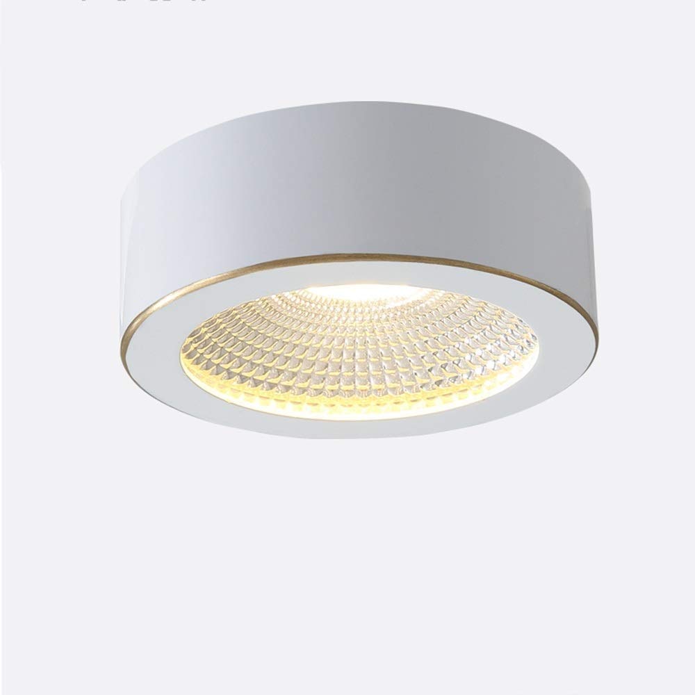 Thin circular 3W 5W 7W 9W LED downlight all copper ceiling wall-3000k small surface-mounted white LED spotlight (Color: White Size: 5W)(White,7W)