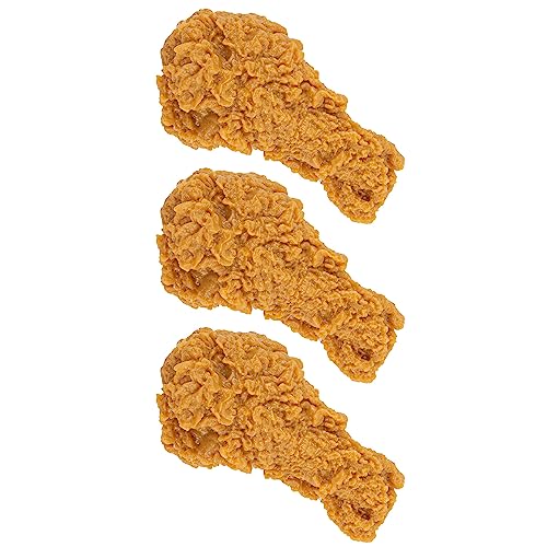 AUEAR, 3 Pack Artificial Fried Chicken Leg Simulated Lifelike Fake for Home Market Display Kitchen...