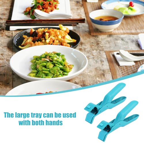 2pcs Anti-Scald Bowl Holder Clips, Multifunctional Hot Plate Gripper Silicone Anti Bowl Dish Plate Pizza Pan Gripper Heat Clips Tongs Clamp for Pots Bowls Plates Cooking (Blue) by XIHIRCD - Image 6