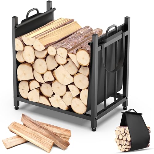 YENGOTH Firewood Rack, Firewood Holder With Carrier Bag, Firewood Storage