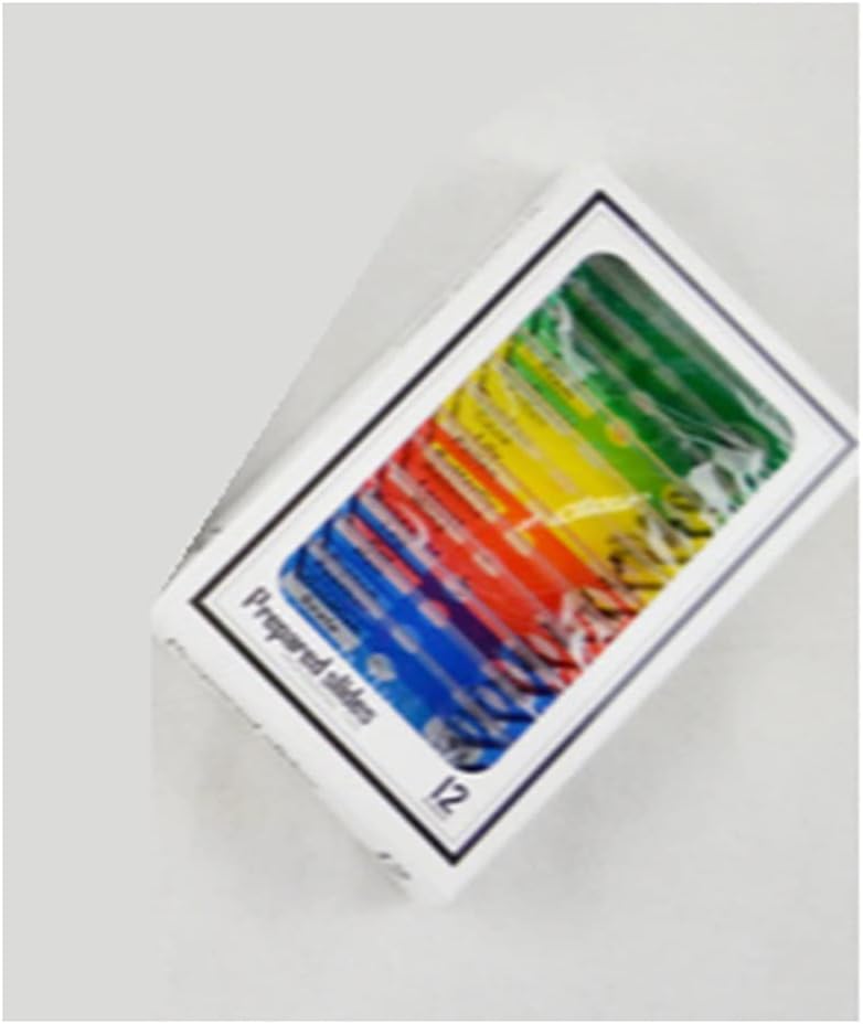Lab Microscope Slides Microscope Section Accessories Plastic Biology 12 Glass Specimens Microscope Parts(Mixed Color Specimen)