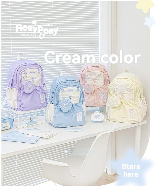 Cute Backpack Coquette Daypacks, Kawaii Shoulder Bag Large Daypack Trendy Cutecore Harajuku Backpack Bookbag Purse (Pink) - Image 3