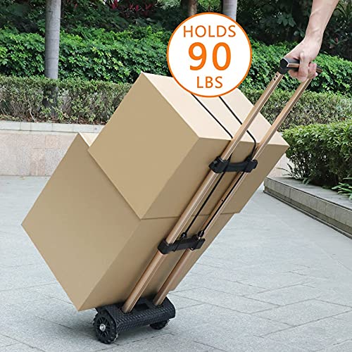 Carretilla plegable HUA Hua 4 ruedas 90 lbs capacidad miniatura 2
