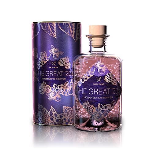 Michi Palma | The Great '20s Golden-Midnight-Berry (1 x 0.5 l) | Premium Spirituose auf Gin-Basis | Mit 23 Karat reinem Blatt