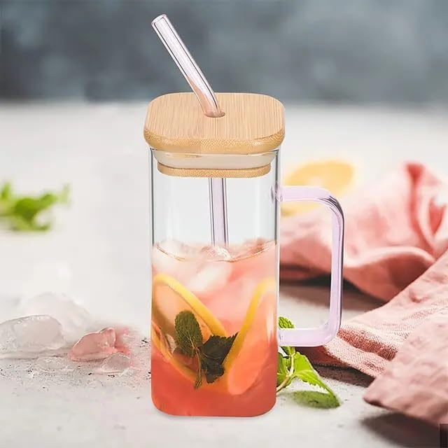 Image of Kamvy Printed Glass Milk Mug with Recipe Design (400ml) Pack of 1 | Transparent Drinking Glass for Coffee, Milk, Juice & Smoothies | Stylish Measuring Tumbler for Home & Kitchen (Litchi)