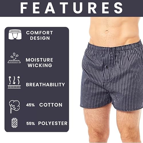Bóxers tejidos Sock Stack MB01 en paquete de 6 calzoncillos sueltos de algodón para hombre 3