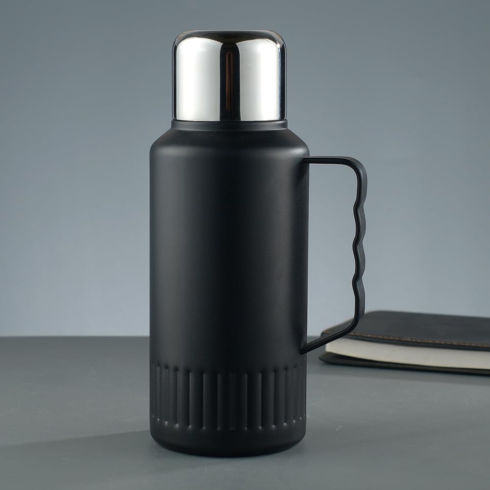 Botella de Beber de Acero Inoxidable, Taza de café aislada al vacío de Acero, Botella de Agua aislada de Acero Inoxidable, Botellas de Agua aisladas con Tapa de Taza a Prueba de Fugas,B