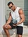 COOFANDY Men Sleeveless Hooded Gym Shirts Cotton Bodybuilding Tank Top Workout Muscle Fitness Shirts White