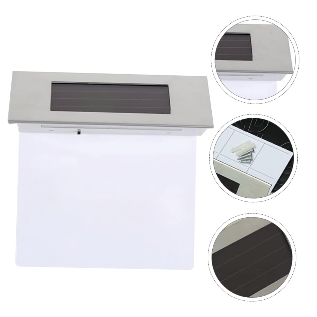 ORFOFE Lampada Solare per Numero Civico da Esterno con 4 Led, Sensore a Induzione Corpo Umano, Ip65, Acciaio Inossidabile e Abs, 2 Pezzi per Uso Casa