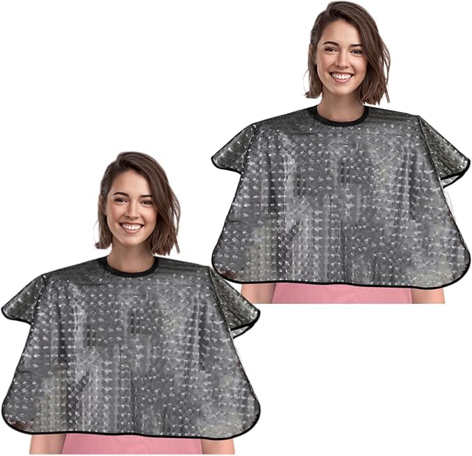 2 Pack Waterproof Salon Cape for Hair Coloring & Cutting – Anti-Static, Chemical Resistant, Easy to Clean, One Size Fits All – Hairdressing Barber Cloth for Shampoo, Styling, Makeup, Shaving