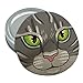 Gray Tabby Cat Face Pet Kitty Round Rubber Non-Slip Jar Gripper Lid Opener