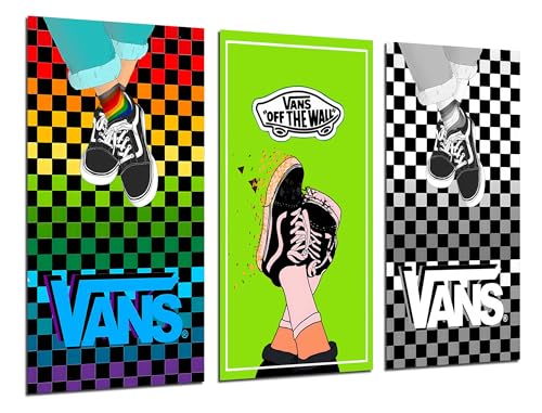 Set di 3 quadri decorativi da parete, Decorazione Salotto Moderno, Camere da Letto, Stanza, stampa su legno con ganci, scarpe Nike Air Jordan, (97 x 62 cm), rif. 27517