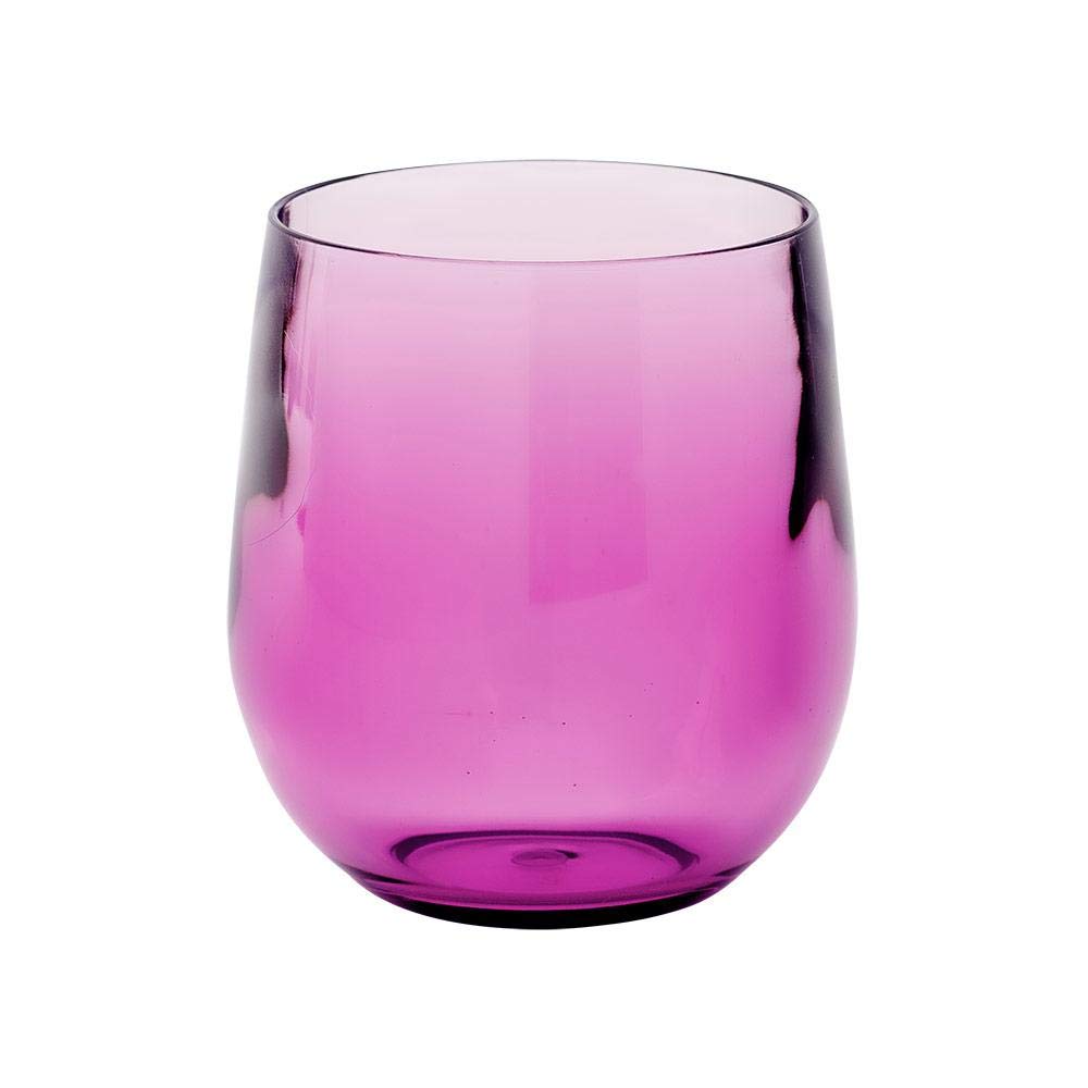Amazon.com | Caspari Acrylic 12oz Tumbler Glass in Amethyst - Set of 4:  Tumblers & Water Glasses