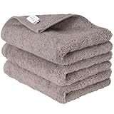 ブルーム 今治タオル 認定 FUu(ふぅ) フェイスタオル 3枚セット やわらか ふわふわ 厚手 吸水 ホテル仕様 日本製 綿100％ (アッシュブラウン)