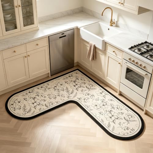 L-Shaped Corner Kitchen Rug 100x100x45cm